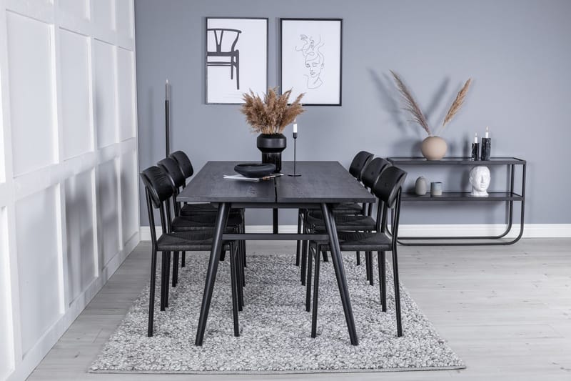 Sleek Matbord 195 cm Förlängningsbart med 6 Polly Matstol - Möbler - Matplats - Matgrupp & matbord med stolar