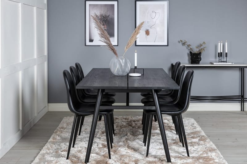 Sleek Matbord 195 cm Förlängningsbart med 6 Polar Köksstol - Möbler - Matplats - Matgrupp & matbord med stolar