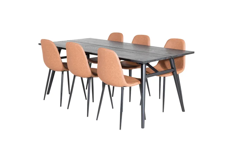 Sleek Matgrupp Förlängningsbar 195 cm Rektangulär med 6 Polar stolar - Möbler - Matplats - Matgrupp & matbord med stolar