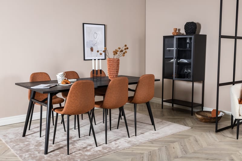 Sleek Matgrupp Förlängningsbar 195 cm Rektangulär med 6 Polar stolar - Möbler - Matplats - Matgrupp & matbord med stolar