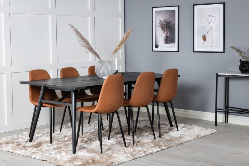 Sleek Matgrupp Förlängningsbar 195 cm Rektangulär med 6 Polar stolar - Möbler - Matplats - Matgrupp & matbord med stolar