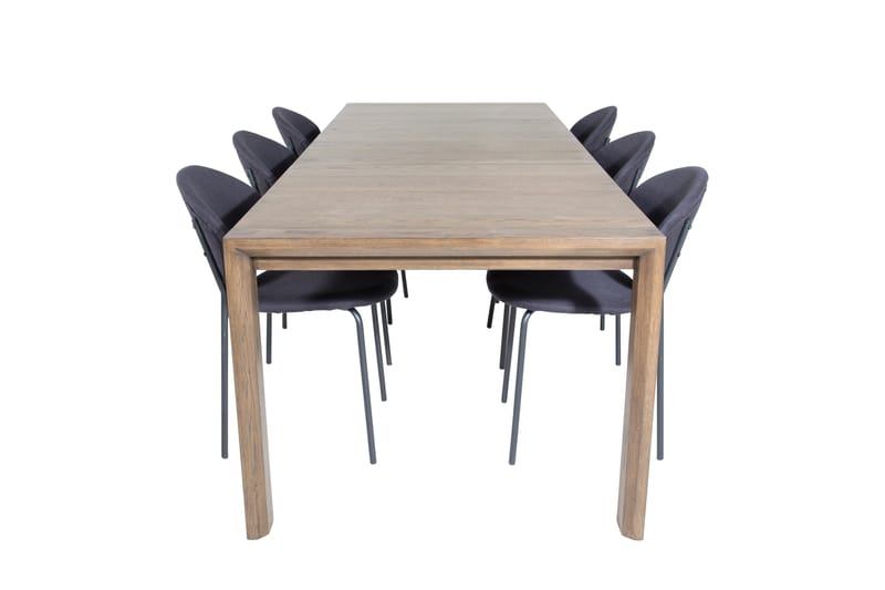 Slider Matgrupp Förlängningsbar 170 cm Rektangulär med 6 Vault stolar - Svart - Möbler - Matplats - Matgrupp & matbord med stolar