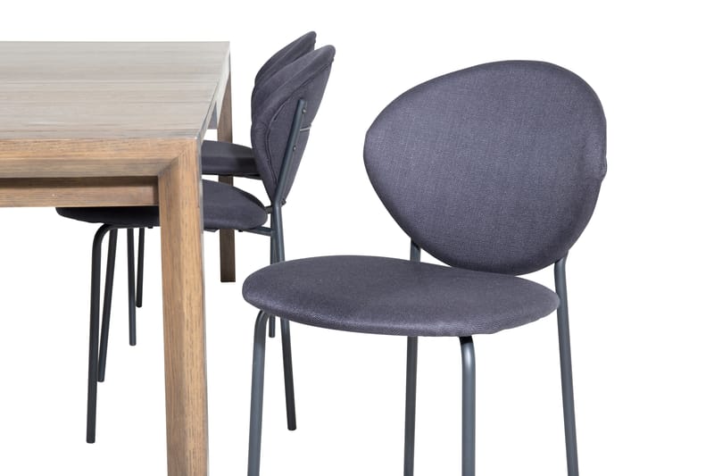 Slider Matgrupp Förlängningsbar 170 cm Rektangulär med 6 Vault stolar - Svart - Möbler - Matplats - Matgrupp & matbord med stolar
