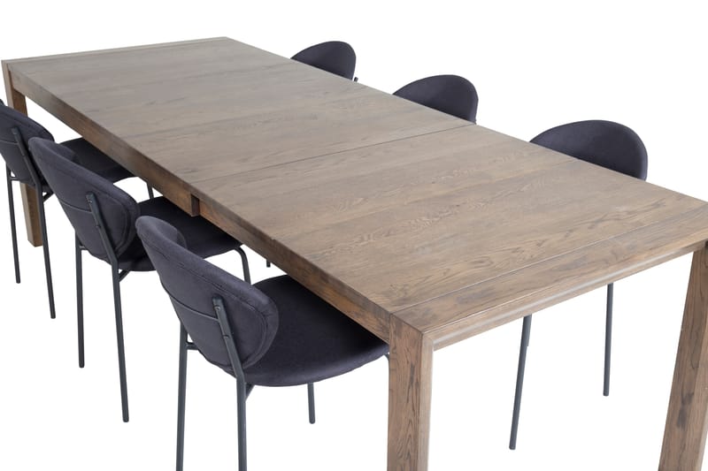 Slider Matgrupp Förlängningsbar 170 cm Rektangulär med 6 Vault stolar - Svart - Möbler - Matplats - Matgrupp & matbord med stolar