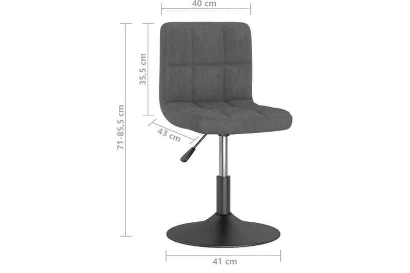 Snurrbar matstol mörkgrå sammet - Grå - Möbler - Matplats - Matstol & köksstol