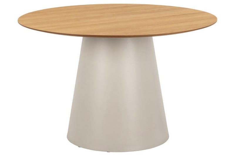 Soli Runt Matbord 120 cm med Ek- och Metallutseende, Brun