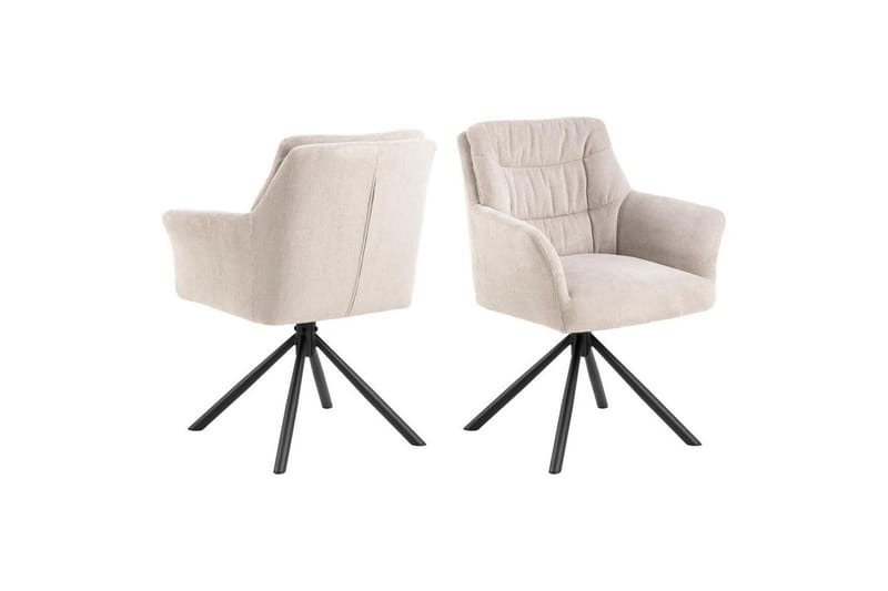Stabby Matgrupp Rund 110 cm + 4 st Matstolar - Svart/Vit/Beige - Möbler - Matplats - Matgrupp & matbord med stolar