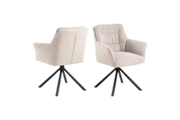 Stabby Matgrupp Rund 110 cm + 4 st Matstolar - Svart/Vit/Beige - Möbler - Matplats - Matgrupp & matbord med stolar