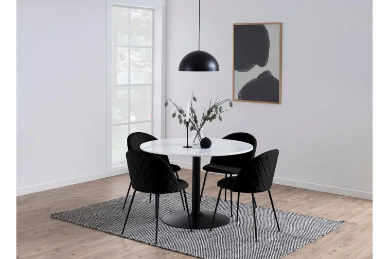 Stabby Runt Matbord 110 cm i Marmor - Vit - Möbler - Matplats - Matbord & köksbord