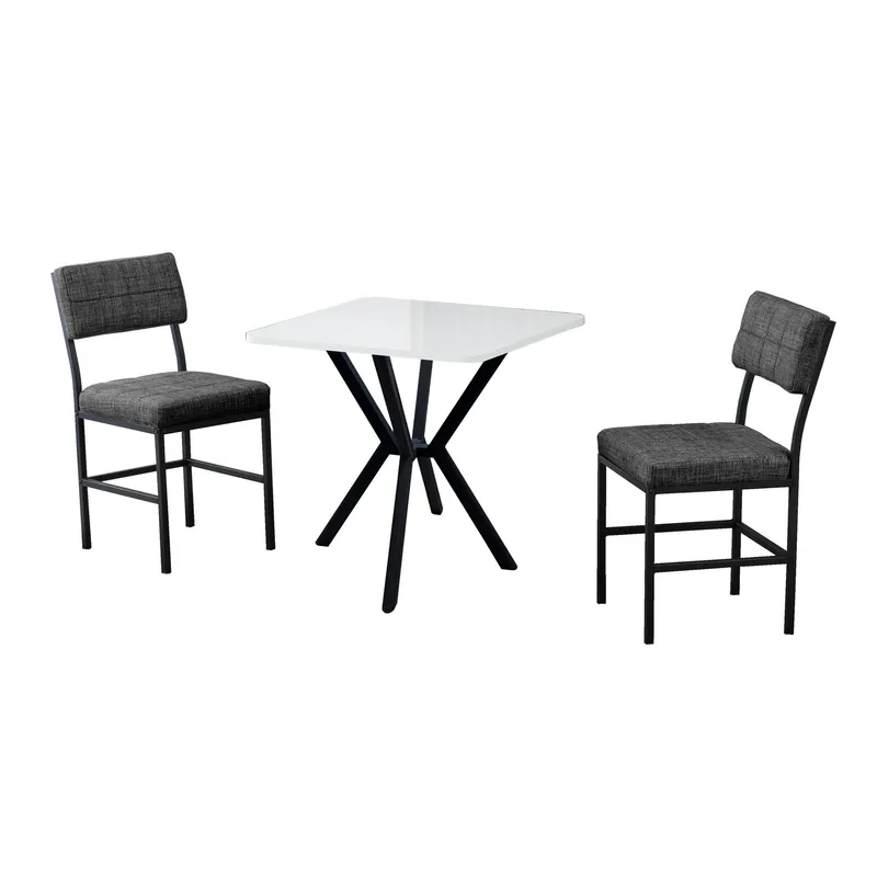 Stedum Matgrupp Bord 70 cm + 2 Stolar, Antracit Och Vit