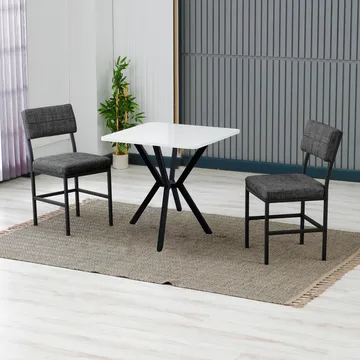 Stedum Matgrupp Bord 70 cm + 2 Stolar - Antracit/Vit - Möbler - Matplats - Matgrupp & matbord med stolar