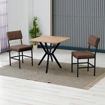 Stedum Matgrupp Bord 70 cm + 2 Stolar - Brun Och Valnöt - Möbler - Matplats - Matgrupp & matbord med stolar