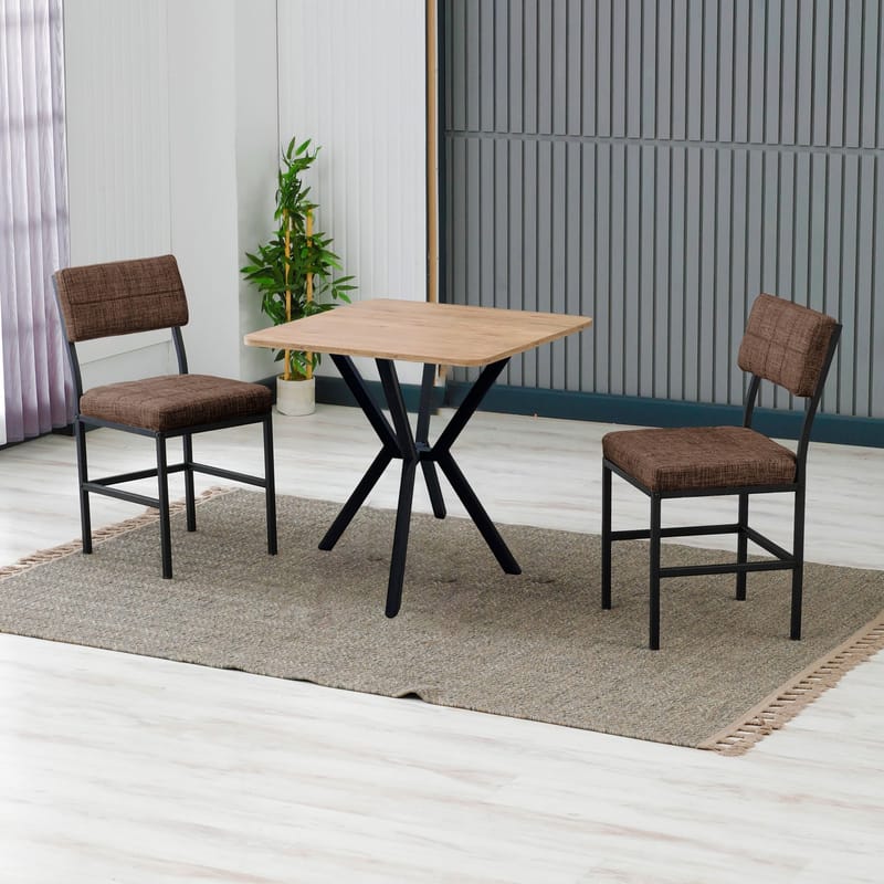 Stedum Matgrupp Bord 70 cm + 2 Stolar - Brun Och Valnöt - Möbler - Matplats - Matgrupp & matbord med stolar