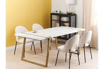Stensby Matbord 90x200 cm - Vit/Guld - Möbler - Matplats - Matbord & köksbord