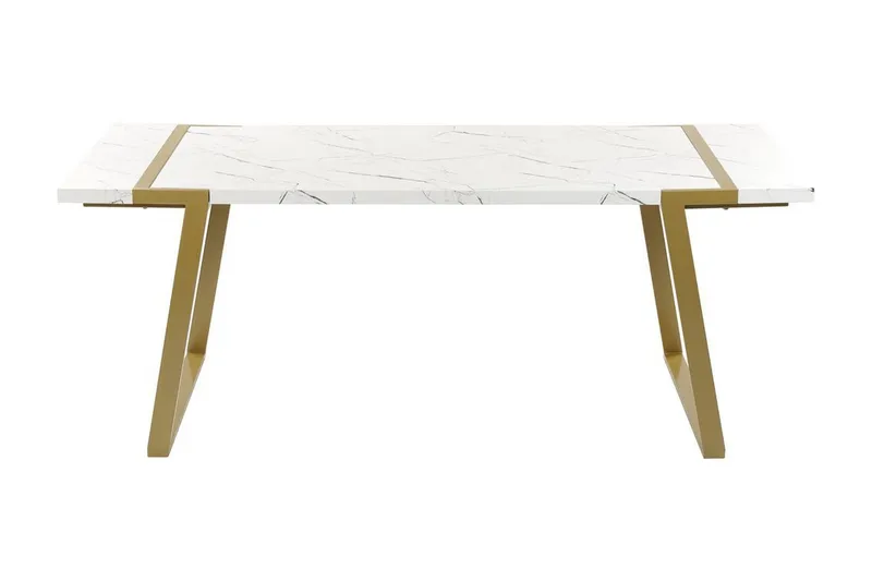 Stensby Matbord 90x200 cm - Vit/Guld - Möbler - Matplats - Matbord & köksbord