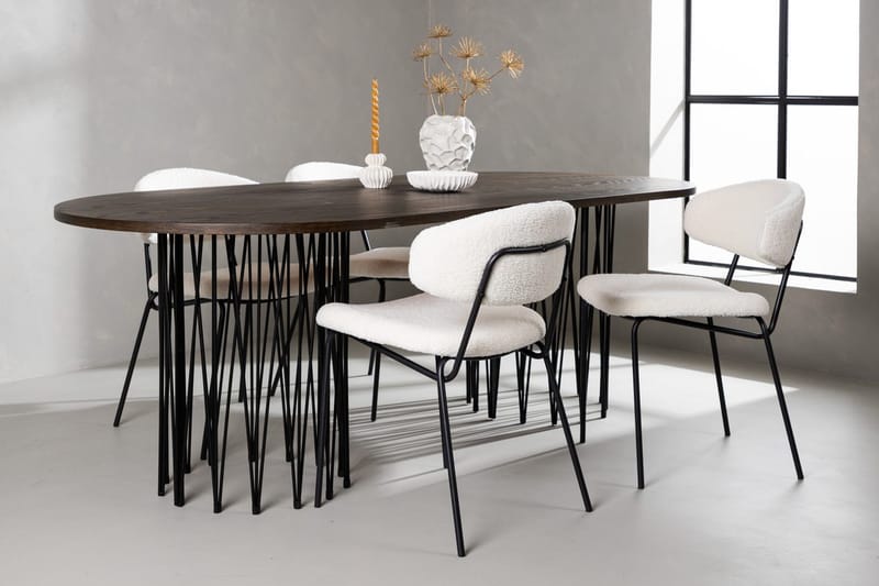 Stone Matbord 220x100x74 cm Oval med 4 Chico Matstol - Möbler - Matplats - Matgrupp & matbord med stolar