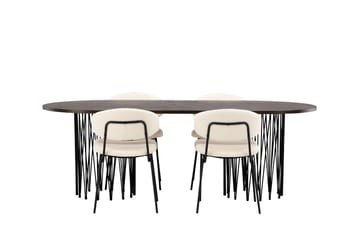 Stone Matbord 220x100x74 cm Oval med 4 Chico Matstol - Möbler - Matplats - Matgrupp & matbord med stolar