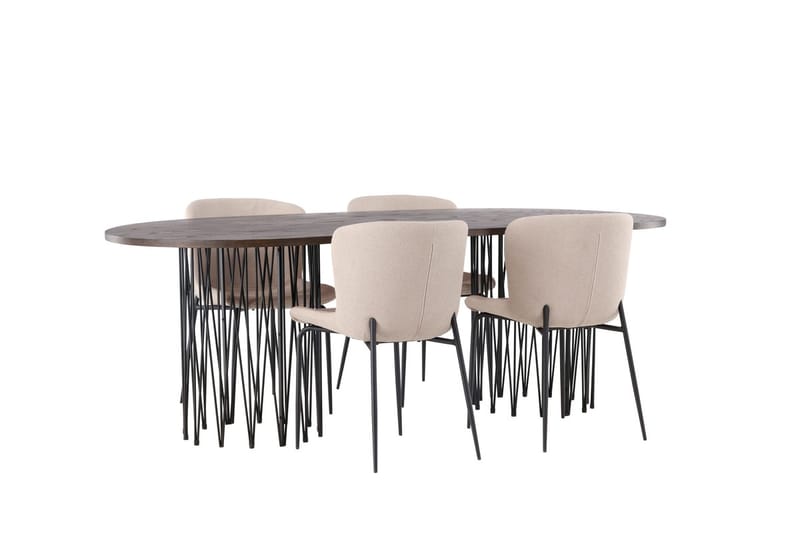 Stone Matbord 220x100x74 cm Oval med 4 Modesto Matstol - Möbler - Matplats - Matgrupp & matbord med stolar