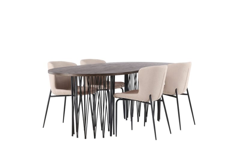 Stone Matbord 220x100x74 cm Oval med 4 Modesto Matstol - Möbler - Matplats - Matgrupp & matbord med stolar