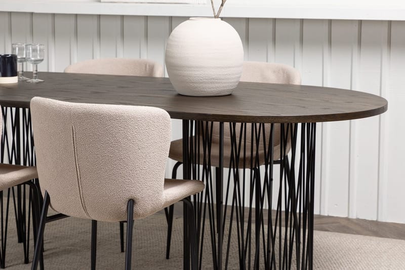 Stone Matbord 220x100x74 cm Oval med 4 Modesto Matstol - Möbler - Matplats - Matgrupp & matbord med stolar