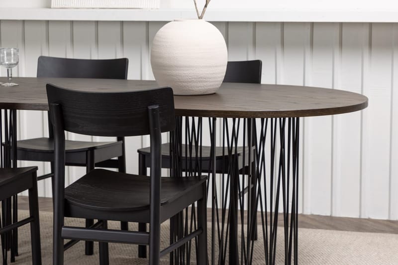 Stone Matbord 220x100x74 cm Oval med 4 Montros Matstol - Möbler - Matplats - Matgrupp & matbord med stolar