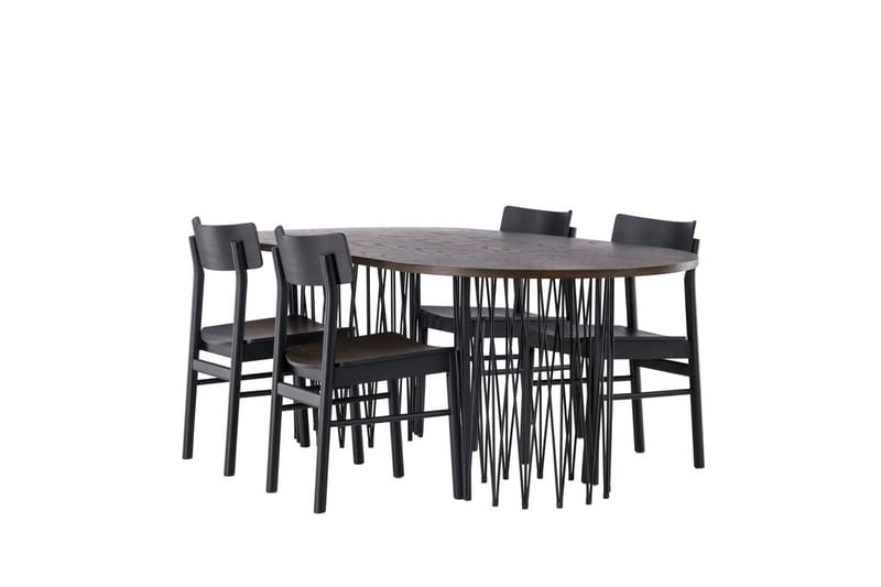 Stone Matbord 220x100x74 cm Oval med 4 Montros Matstol - Möbler - Matplats - Matgrupp & matbord med stolar