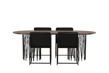 Stone Matbord 220x100x74 cm Oval med 4 Richmond Matstol - Möbler - Matplats - Matgrupp & matbord med stolar