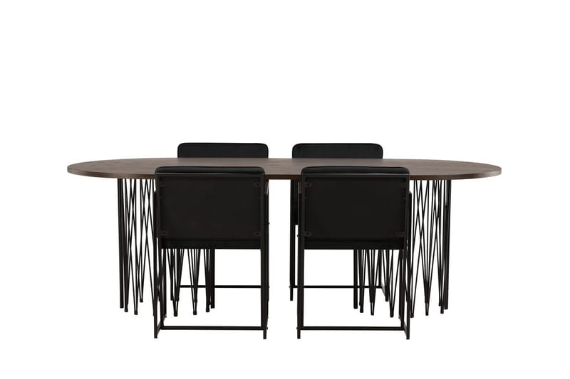 Stone Matbord 220x100x74 cm Oval med 4 Richmond Matstol - Möbler - Matplats - Matgrupp & matbord med stolar