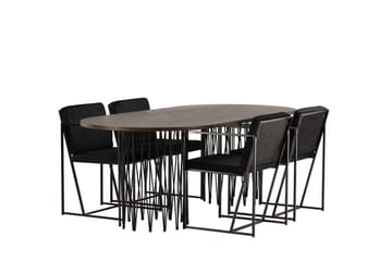 Stone Matbord 220x100x74 cm Oval med 4 Richmond Matstol - Möbler - Matplats - Matgrupp & matbord med stolar
