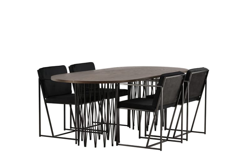 Stone Matbord 220x100x74 cm Oval med 4 Richmond Matstol - Möbler - Matplats - Matgrupp & matbord med stolar