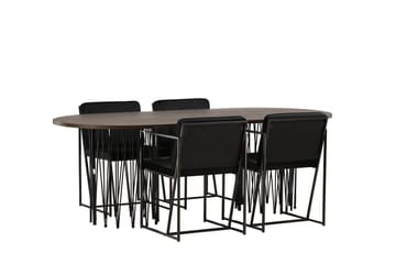 Stone Matbord 220x100x74 cm Oval med 4 Richmond Matstol - Möbler - Matplats - Matgrupp & matbord med stolar