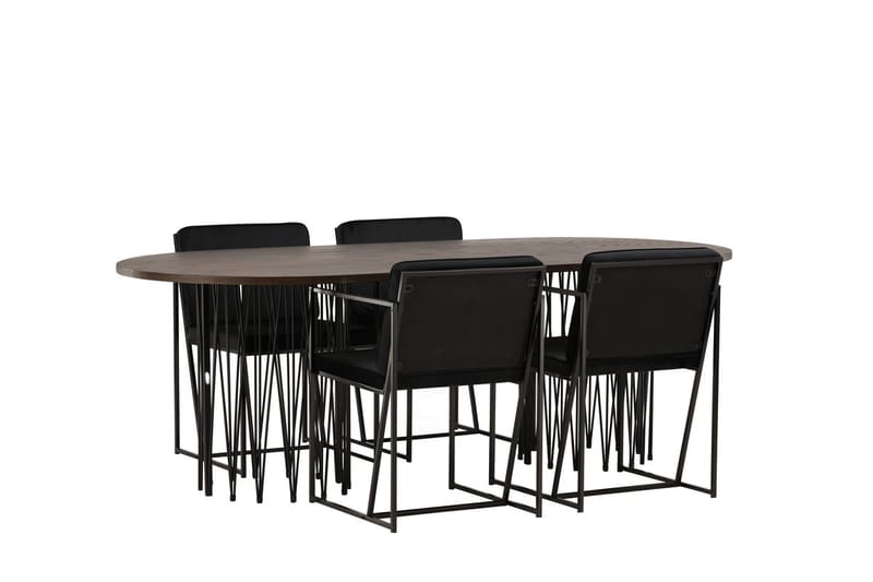 Stone Matbord 220x100x74 cm Oval med 4 Richmond Matstol - Möbler - Matplats - Matgrupp & matbord med stolar