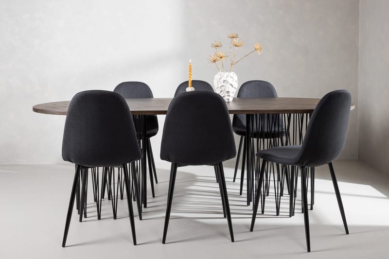 Stone Matbord 220x100x74 cm Oval med 6 Polar Matstol - Möbler - Matplats - Matgrupp & matbord med stolar