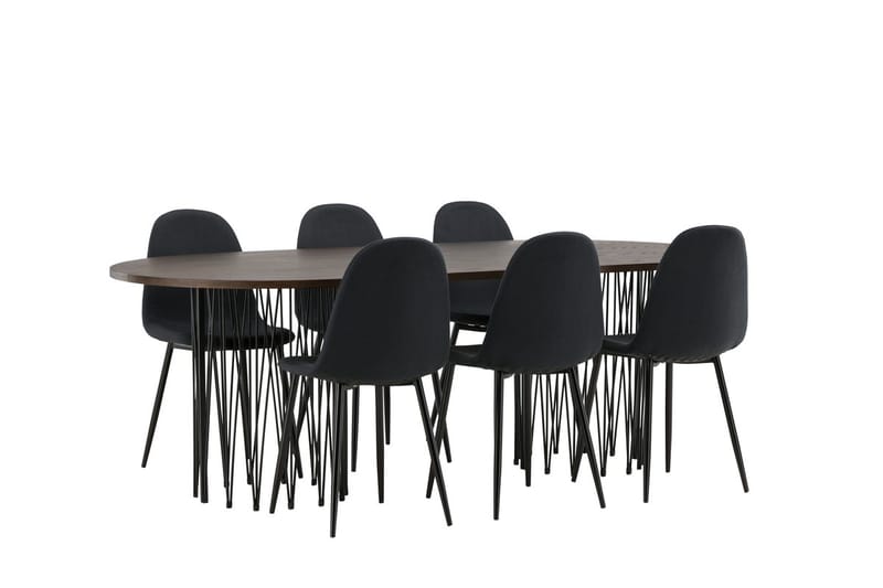 Stone Matbord 220x100x74 cm Oval med 6 Polar Matstol - Möbler - Matplats - Matgrupp & matbord med stolar