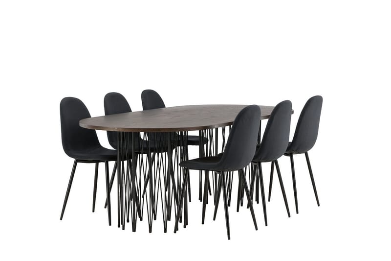 Stone Matbord 220x100x74 cm Oval med 6 Polar Matstol - Möbler - Matplats - Matgrupp & matbord med stolar