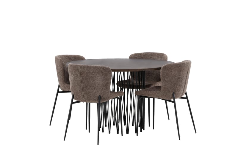 Stone Matgrupp 120 cm Rund med 4 Modesto stolar - Beige - Möbler - Matplats - Matgrupp & matbord med stolar