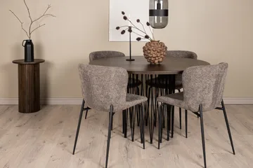 Stone Matgrupp 120 cm Rund med 4 Modesto stolar - Beige - Möbler - Matplats - Matgrupp & matbord med stolar