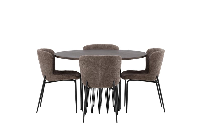 Stone Matgrupp 120 cm Rund med 4 Modesto stolar - Beige - Möbler - Matplats - Matgrupp & matbord med stolar