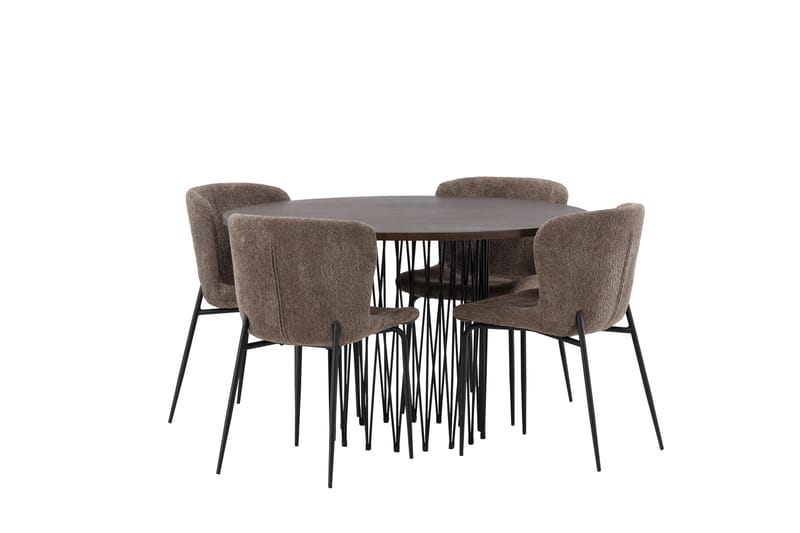 Stone Matgrupp 120 cm Rund med 4 Modesto stolar - Beige - Möbler - Matplats - Matgrupp & matbord med stolar