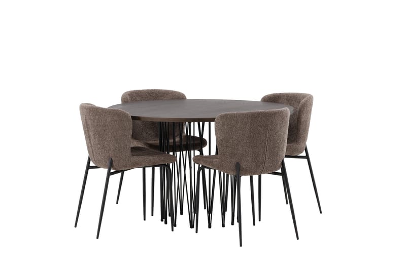 Stone Matgrupp 120 cm Rund med 4 Modesto stolar - Beige - Möbler - Matplats - Matgrupp & matbord med stolar