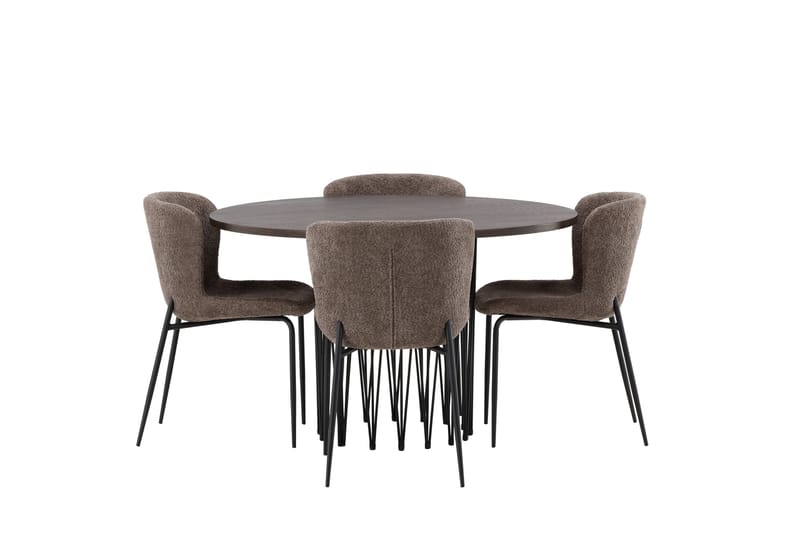 Stone Matgrupp 120 cm Rund med 4 Modesto stolar - Beige - Möbler - Matplats - Matgrupp & matbord med stolar