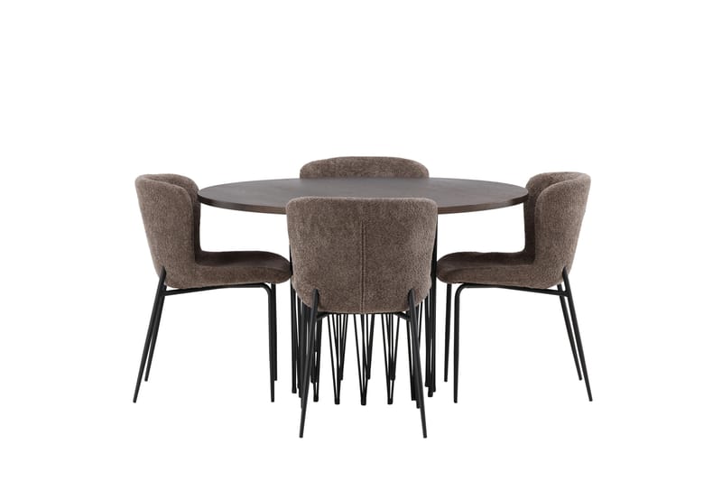 Stone Matgrupp 120 cm Rund med 4 Modesto stolar - Beige - Möbler - Matplats - Matgrupp & matbord med stolar