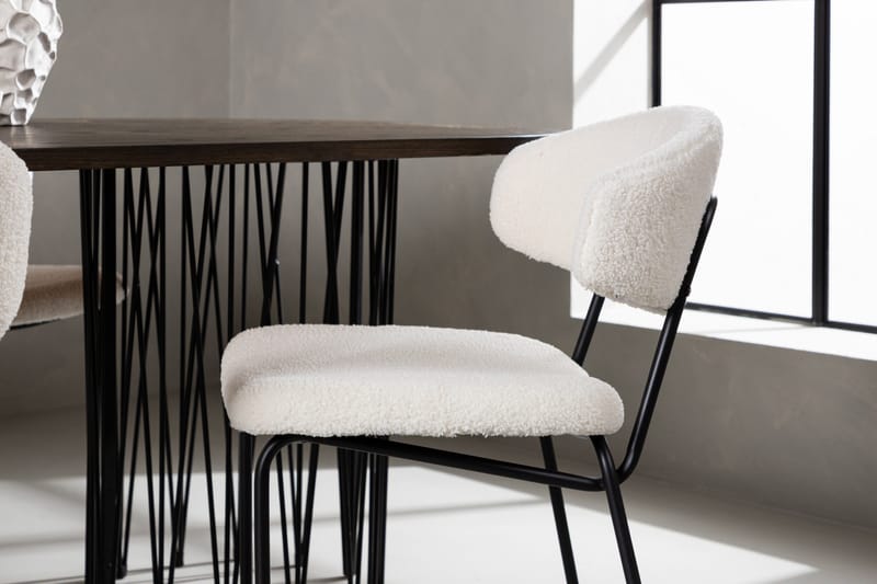 Stone Matgrupp 220 cm Oval med 4 Chico Stolar - Svart - Möbler - Matplats - Matgrupp & matbord med stolar