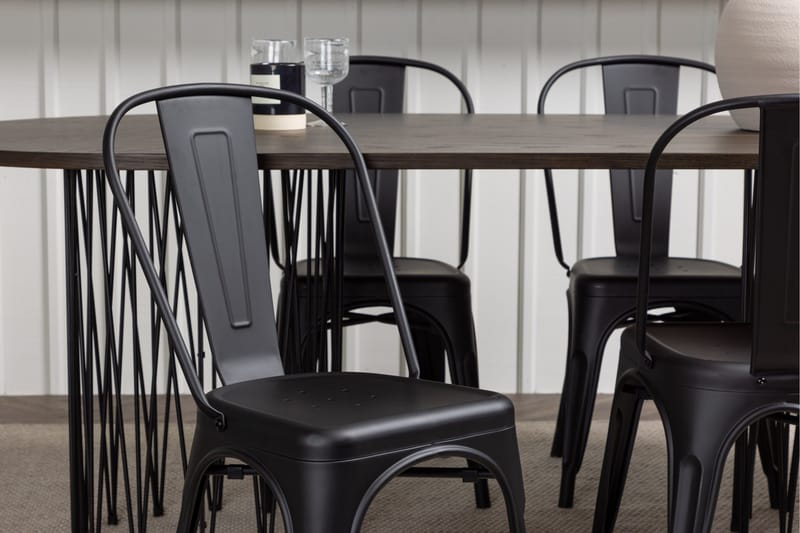 Stone Matgrupp 220 cm Oval med 4 Tempe Stolar - Svart - Möbler - Matplats - Matgrupp & matbord med stolar