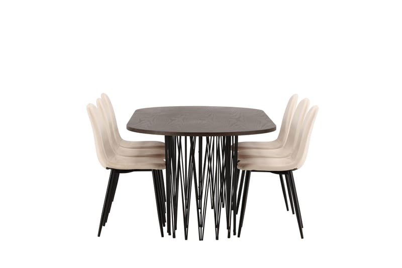 Stone Matgrupp 220 cm Oval med 6 Polar stolar - Beige - Möbler - Matplats - Matgrupp & matbord med stolar
