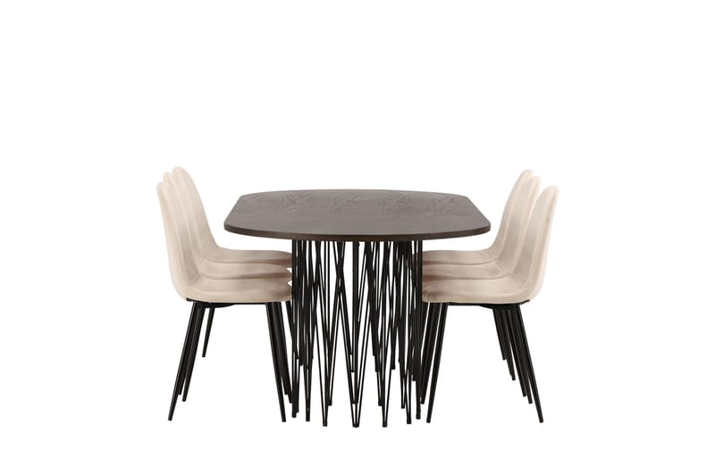 Stone Matgrupp 220 cm Oval med 6 Polar stolar - Beige - Möbler - Matplats - Matgrupp & matbord med stolar