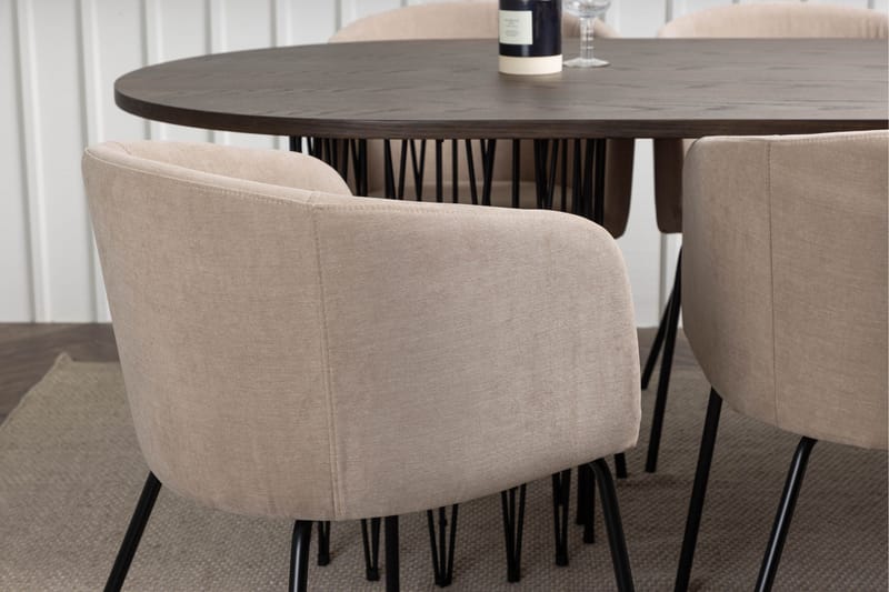 Stone Matgrupp 220 cm Rektangulär med 6 Berit stolar - Beige - Möbler - Matplats - Matgrupp & matbord med stolar