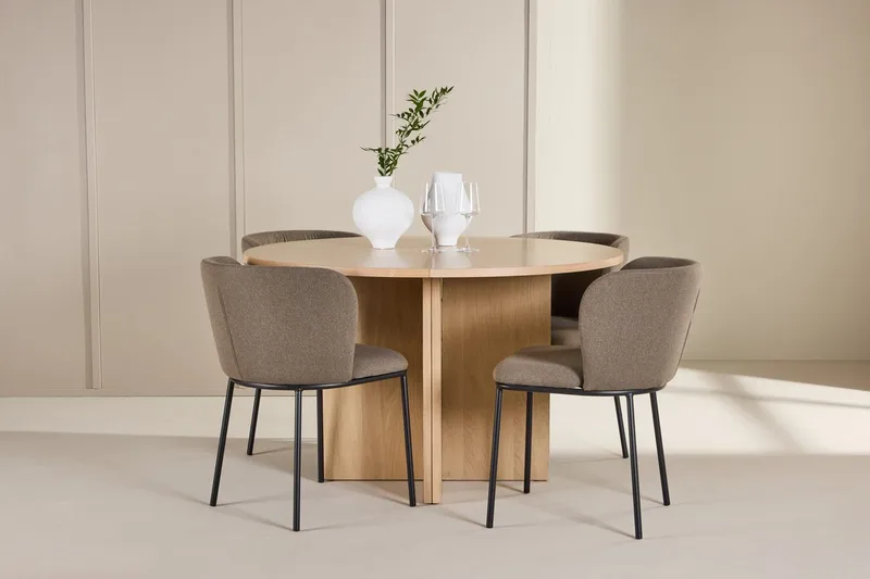 Strada Matbord 120 cm Rektangulär med 4 Edina Matstol