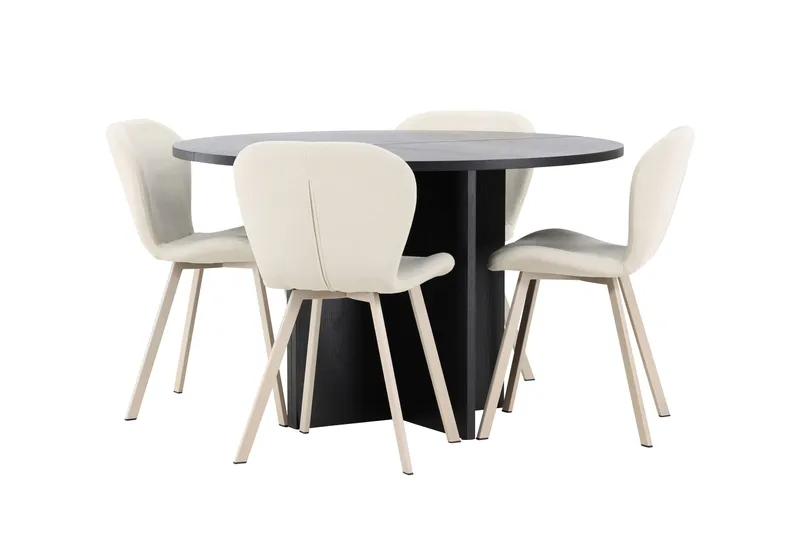 Strada Matbord 120 cm Rektangulär med 4 Lilja Matstol - Möbler - Matplats - Matgrupp & matbord med stolar