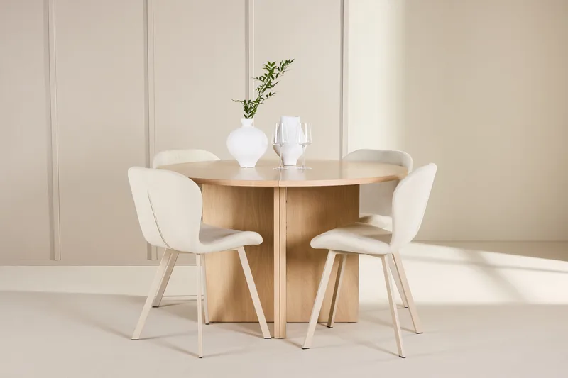 Strada Matbord 120 cm Rektangulär med 4 Lilja Matstol - Möbler - Matplats - Matgrupp & matbord med stolar